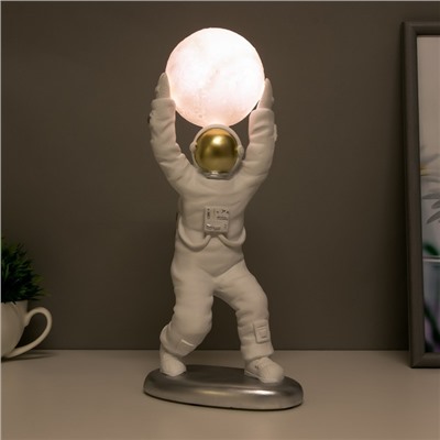 Светильник "Космонавт и луна" LED 2Вт (провод 1м) белый 13х13х29,5 см