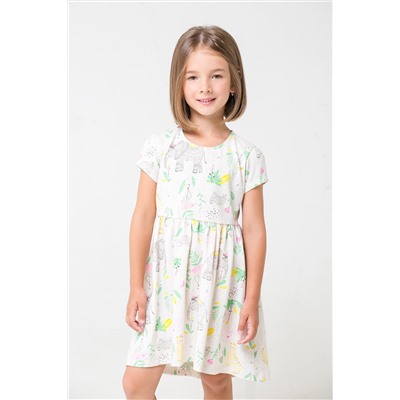 Платье для девочки Crockid КР 5587 светло-бежевый меланж, слоники к289
