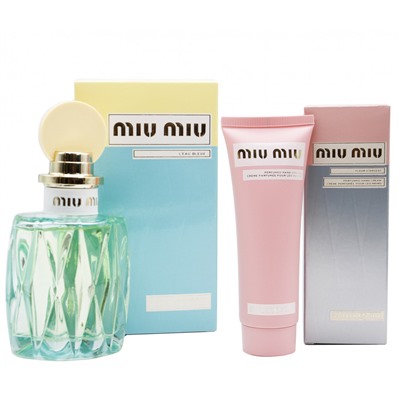 Подарочный набор Miu Miu L'Eau Bleue Eau De Parfum - Духи 100 ml + Крем для рук 75 ml