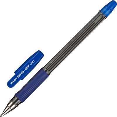 Ручка шариковая Pilot BPS-GP, резиновый упор, 1.0мм, масляная основа, стержень синий