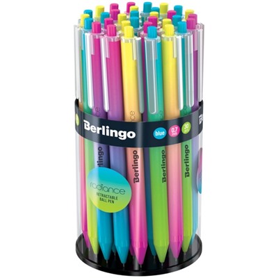 Ручка шариковая автоматическая Berlingo "Radiance" корпус ассорти син 0,7мм