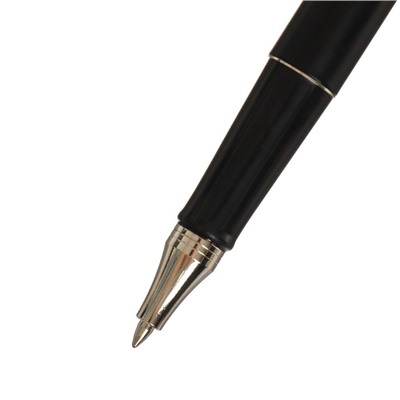 Ручка подарочная шариковая Calligrata, в кожзам футляре ПБ J, корпус черный с серебром