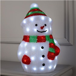 Светодиодная фигура «Снеговик большой» 25 × 44 × 20 см, акрил, 40 LED, 220 В, свечение белое