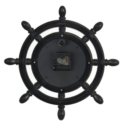 Часы настенные, серия: Море, "Штурвал", плавный ход, d=35 см, коричневая патина