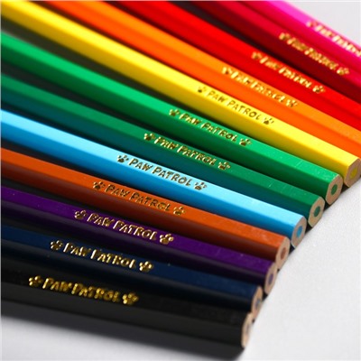 Цветные карандаши, 18 цветов, шестигранные, Щенячий патруль