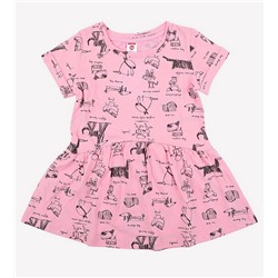 Платье для девочки Crockid К 5417 домашние животные на нежно-розовом