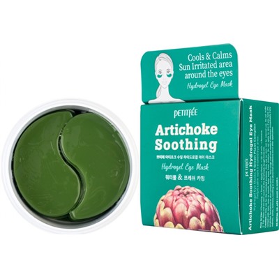 Патчи для глаз гидрогелевые с артишоком успокаивающие Petitfee Artichoke Soothing Hydrogel Eye Patch, 60 шт