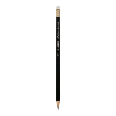 Карандаш чёрнографитный Faber-Castell HB 1112 с ластиком, чёрный