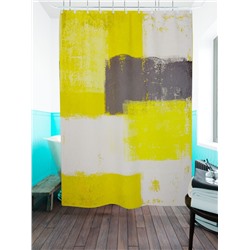 Фотоштора для ванной Серо-желтая абстракция