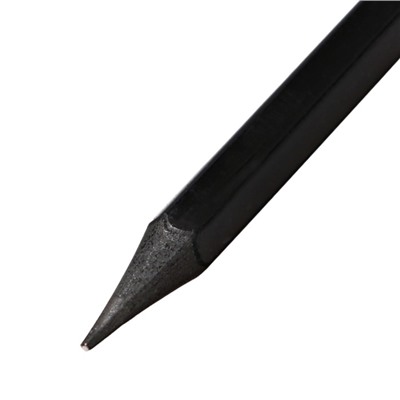 Карандаш чернографитный (простой) НB, Calligrata, с ластиком, заточенный, пластик, шестигранный, черный