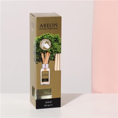 Диффузор ароматический для дома Areon Sticks LUX Gold, 85 мл, белая лилия и мускус