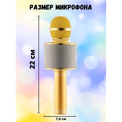 Беспроводной караоке микрофон WS-858 Золото