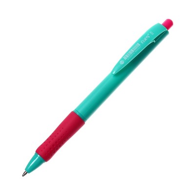 Ручка шариковая автоматическая 1,0 мм, с резиновым держателем, корпус МИКС