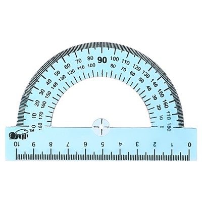 Транспортир 180°/10 см, Calligrata, пластиковый, прозрачный, зеленый, микс