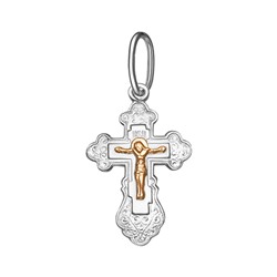 017-08 Крест комбинированый серебро+золото штампованный