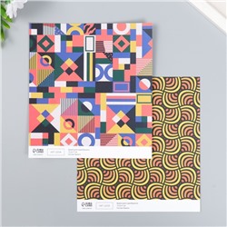 Бумага для скрапбукинга двусторонняя "Color geometry" плотность 180 гр 15,5х17 см