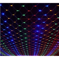 Светодиодная LED гирлянда Сетка 1,5*1,5 м. Цветное свечение