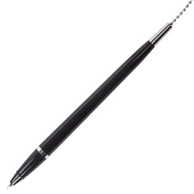 Ручка на подставке "СТЕНД-ПЕН БЛЭК 1", на цепочке, с клейкой основой, чернила синие