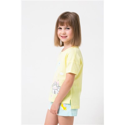 Пижама для девочки Crockid К 1535 бледно-желтый + светлый минт