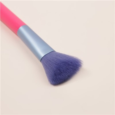 Кисть для макияжа «PENCIL», скошенная, 15 см, цвет розовый/фиолетовый