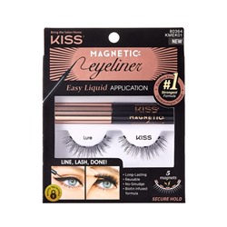 Набор магнитных накладных ресниц и подводки Kiss Lure Magnetic Eyeliner Kit, KMEK01