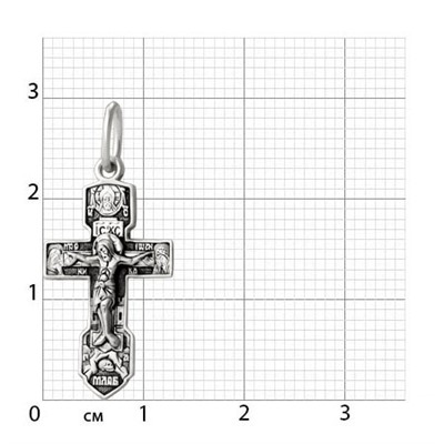 Крест (свт.Николай) из серебра частичное чернение литье