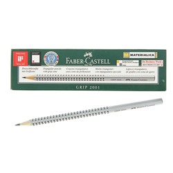 Карандаш чёрнографитный Faber-Castell Grip 2001 H, профессиональный, трёхгранный корпус, массажные шашечки