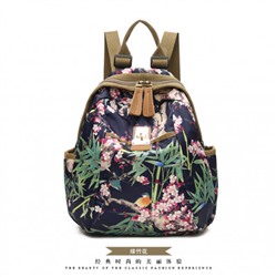 Рюкзак женский, арт Р109, цвет:зелёный бамбуковый  цветок