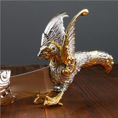 Сувенирный нож, рукоять в форме орла на охоте, на ножнах змея, 34 см