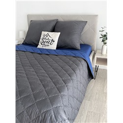 Комплект постельного белья с одеялом New Style КМ-002 графит-синий