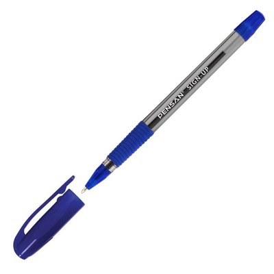Ручка шариковая масляная Pensan Sign-Up, узел 1.0 мм, резиновый грип, чернила синие