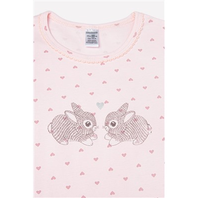 Сорочка для девочки Crockid К 1155 сердечки на светло-розовом