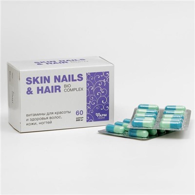 Витамины Skin Nails & Hair для красоты и здоровья волос, кожи, ногтей, 60 капсул