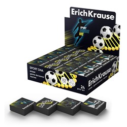 Ластик ErichKrause "Sport DNA", 32 х 32 х 11 мм, эко-ПВХ, черный