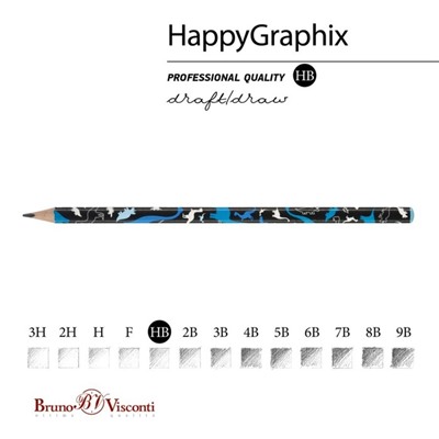 Карандаш чернографитный BrunoVisconti HappyGraphix JUMBO "Сказочные животные. Динозаврики", НВ, трёхгранный