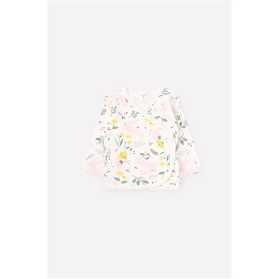 Кофточка для девочки Crockid К 300200 зайчики в цветах на белой лилии
