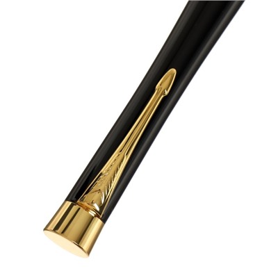 Ручка подарочная шариковая, в кожзам футляре, поворотная, ПБ U, корпус чёрный/золото