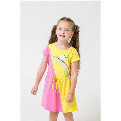 Платье для девочки Crockid К 5686 розовый, сочный лимон к1258