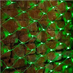 Светодиодная LED гирлянда Сетка 1,5*1,5 м. Зеленое свечение