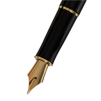 Ручка подарочная перьевая Calligrata, в кожзам футляре ПБ S, корпус черный с золотом
