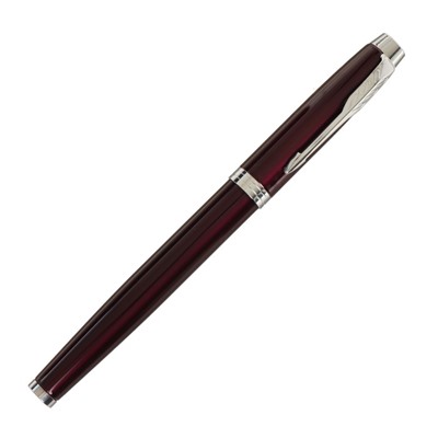 Ручка подарочная шариковая в кожзам футляре, корпус фиолетовый