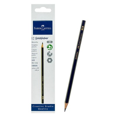 Карандаш чёрнографитный Faber-Castell GOLDFABER 1221 4B, шестигранный, цена за 1 шт