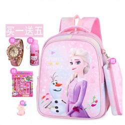 Набор рюкзак + пенал детский, арт Р101, цвет:  Эльза розовый +4 подарка(36*29 см)
