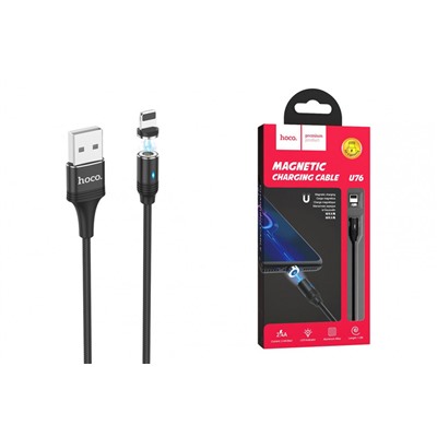 Кабель Hoco U76 Magnetic charging data cable for Lightning 1.2м (Черный)