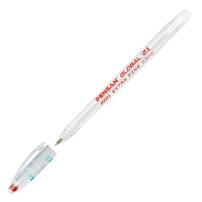 Ручка шариковая масляная Pensan Global-21, узел 0.5 мм, чернила красные