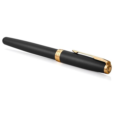 Ручка перьевая Parker Sonnet Core F528 Matte Black GT F корпус из латуни, чёрные чернила