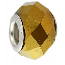 Бусина-шарм, граненое стекло, золотой  X 230