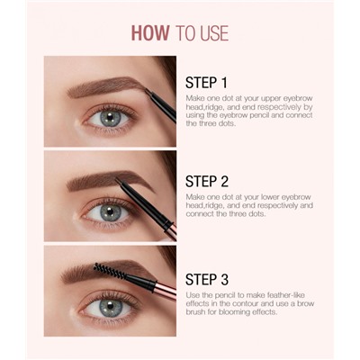 Карандаш для бровей O.TWO.O Fine Triangle eyebrow pencil (арт. 1007) #02 Auburn 0.2 g.