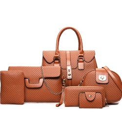 Набор сумок из 6 предметов, арт А45, цвет: коричневый