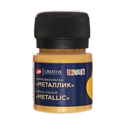 Краска акриловая Metallic 20 мл, ЗХК Decola, Золото инков, 4926969